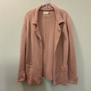 Nation LTD Vanessa Wool Blend Open Pale Pink Career Jacket Blazer Size XS